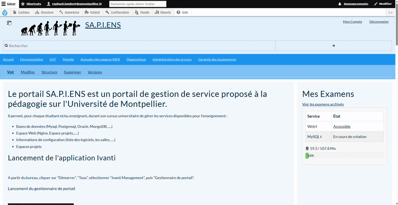 Développement du site SAPIENS
